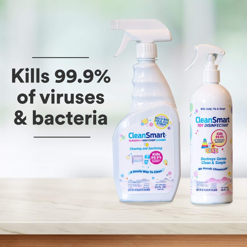 CleanSmart Nursery & High Chair Cleaner, 23 Ounce Bottle (Pack of 2), Hypochlorous Naturally Kills 99.9% of Viruses like RSV & Flu with Zero Residue - Image 5